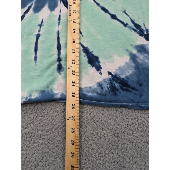 Vintage Six Flags Shirt Mens Large Blue Green White‎ Tie Dye Crew Gildan Heavy - Picture 7 of 9